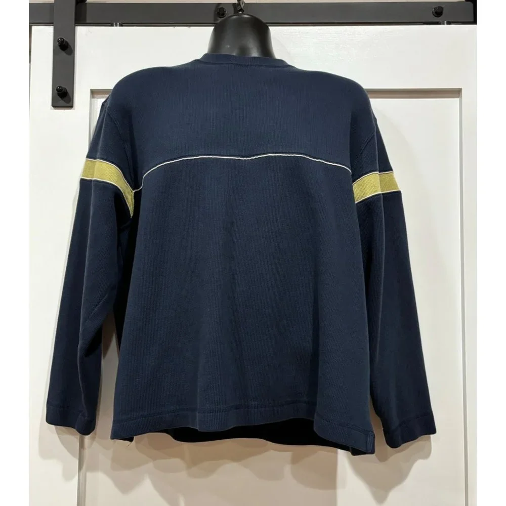 GAP Vintage Ribbed Sweatshirt Navy with Gold Accent - Size‎ L